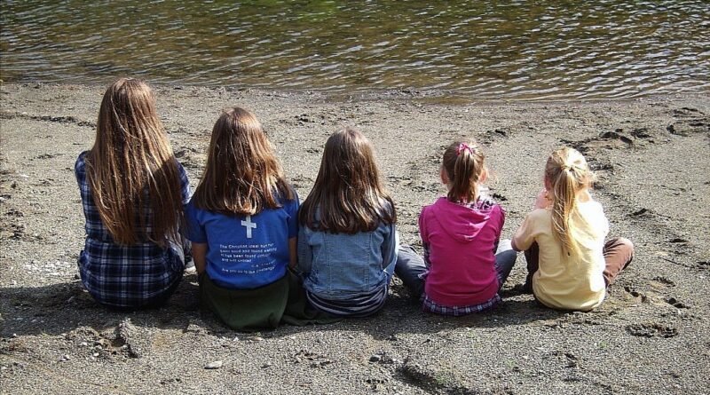 children, girls, sisters